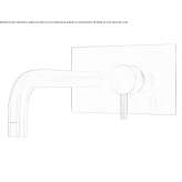 Stainless steel wall-mounted washbasin tap with aerator and plate Losacino