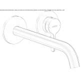 Two-hole, single-lever, wall-mounted washbasin faucet Minare