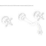 3-hole brass wall-mounted washbasin faucet Burfjord