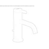 Metal single-lever countertop washbasin tap Minare