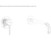 2-hole brass basin faucet for wall mounting Archdale