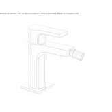 Single-lever countertop bidet faucet without waste Ferez