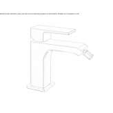 Single-lever countertop bidet faucet without waste Lirio