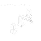 Countertop bidet tap with individual rosettes Valseca