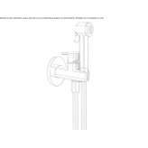 Wall-mounted toilet and bidet faucet with a shower hand Peillac
