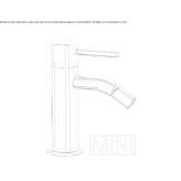 Single-lever countertop bidet faucet without waste Corfu