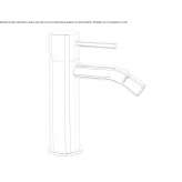 Single-lever countertop bidet faucet without waste Corfu