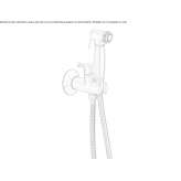 Wall-mounted toilet and bidet faucet with a shower hand Peillac