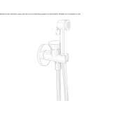 Wall-mounted toilet and bidet faucet with a shower hand Peillac
