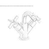 1-hole bidet faucet with individual rosettes Narvik