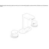 3-hole countertop bidet faucet with individual rosettes Kastella
