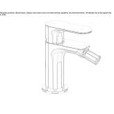Single-lever bidet faucet without waste Ruviano