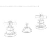 Countertop bidet tap with individual rosettes Livo