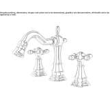 3-hole steel bidet faucet with individual rosettes Nieszawa