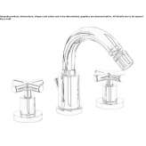 3-hole countertop bidet tap with swivel spout Lyford
