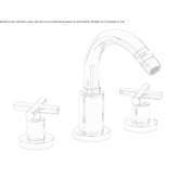 3-hole brass bidet faucet with swivel spout Lajero