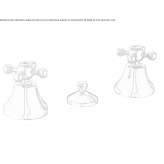 3-hole brass bidet faucet with individual rosettes Cooktown