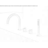 Set of 4-hole stainless steel bathtub with hand shower Plopis