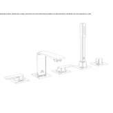 5-hole bathtub set with individual rosettes Losice