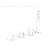 4-hole deck mounted bathtub faucet with hand shower Corfu