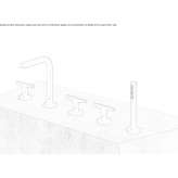 Deck-mounted bathtub faucet, 5-hole Amidon