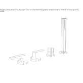 Bateria wannowa 4-otworowa do montażu na blacie z główką prysznicową Pisek