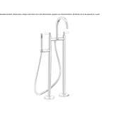 Set of a floor-standing bathtub with a shower head Wamboin