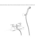 Brass deck mounted bathtub faucet with hand shower Lastovo