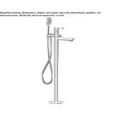 Stojąca na podłodze bateria wannowa z chromowanego mosiądzu z główką prysznicową Itanhaem