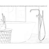 Floor-standing stainless steel bathtub faucet with a hand shower Ceiba