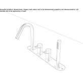 Stainless steel bathtub set with diverter and plate Coux