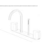 Set of 2 progressive faucets mounted on a rim with a spout Mondejar