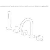 Countertop-mounted bathtub faucet with a hand shower and single marble rosettes Hejnice