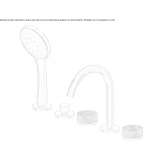 Aver concealed green marble bathtub faucet with hand shower Hejnice