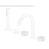 Aver 5-hole built-in green marble bathtub faucet with hand shower Hejnice