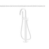 Set of a single-lever freestanding bathtub with a shower head Treungen