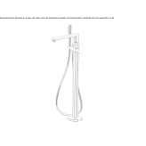 Set of a single-lever freestanding bathtub with a shower head Chicama