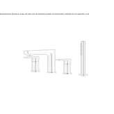 Bathtub faucet with a single handle and a countertop-mounted shower hand Chicama