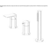 Countertop-mounted bathtub faucet with a shower hand and diverter Duhanas