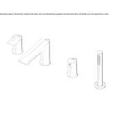 Countertop-mounted bathtub faucet with a shower hand and diverter Duhanas