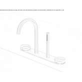 Hydrogressive stainless steel bathtub faucet with a shower hand Suruc