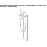 Set of a floor-standing bathtub with a shower head Solarino