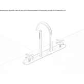 Set of 2 progressive faucets mounted on a rim with a spout Cuitiva