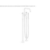 Bathtub faucet standing on the floor with a shower hand Jardin