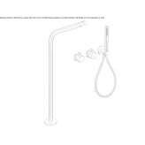 Single-lever bathtub faucet with a hand shower Pliska