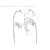 Two-hole wall-mounted bathtub faucet with a hand shower Callow