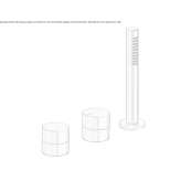 Deck mounted bathtub faucet with hand shower Pliska