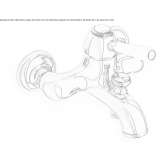 Single-lever wall-mounted bathtub faucet with a diverter Wootton