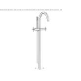 Stojąca bateria wannowa z obrotową wylewką i główką prysznicową Vryses