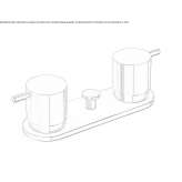 Bathtub faucet mounted on the countertop with individual rosettes Marki